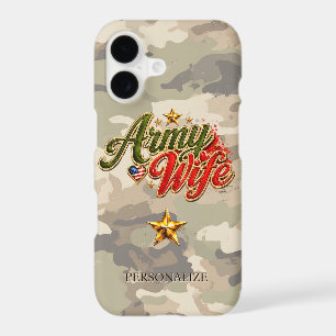Chic Vintage Army Wife Camo Patriotic Custom Name