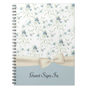 Chic Vintage Blue Bells Wedding Guest Notebook