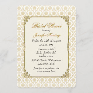 Chic Vintage Bridal Shower Tea Party Invitation
