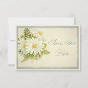 Chic Vintage Daisies Save The Date 25th
