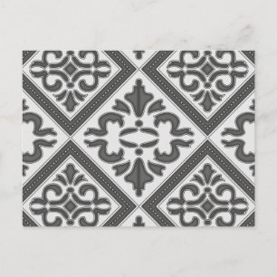 Chic Vintage design in pretty charcoal pattern Postcard