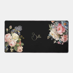 Chic Vintage Personalized Roses & Iris  Desk Mat