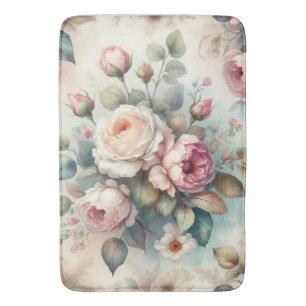 Chic Vintage Rose Bath Mat
