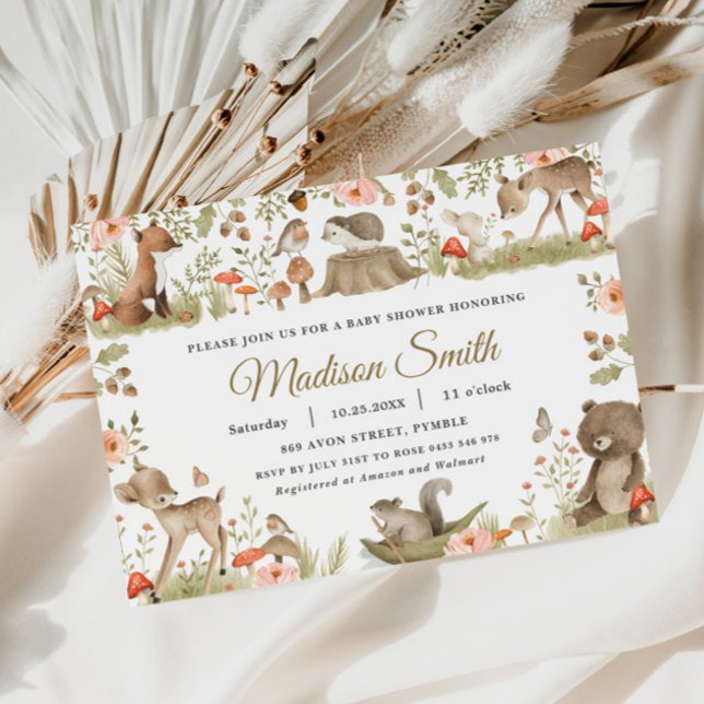 Chic Vintage Woodland Animals Baby Shower  Invitation (Creator Uploaded)