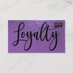 Chic Violet Purple Glitter Gradient Typography Loyalty Card