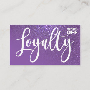 Chic Violet Purple Glitter Gradient Typography Loyalty Card