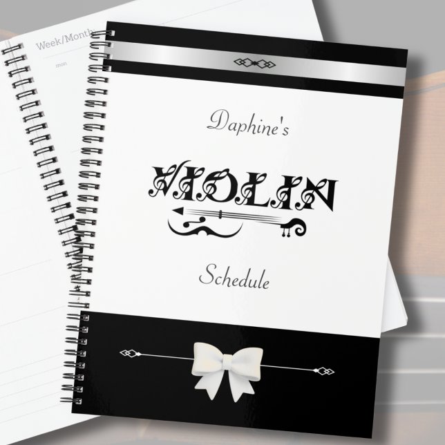 Chic Violin Student Schedule Organiser (Organize your rehearsals in style. A chic musician planner for the dedicated violinist.)