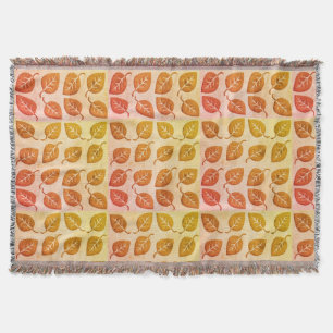 Chic Warm Comfy Bright Fall Leaf Pattern Blanket