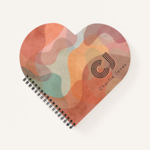 Chic Warm Terracotta Custom Monogram Personalised Notebook