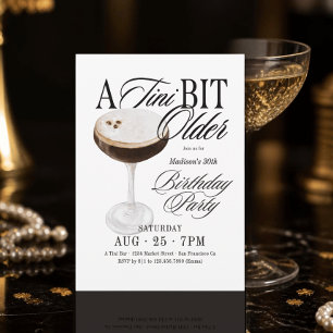 Chic Watercolor A Tini Bit Older Adult Birthday Invitation