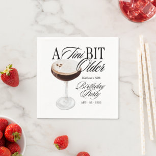 Chic Watercolor A Tini Bit Older Adult Birthday Napkin