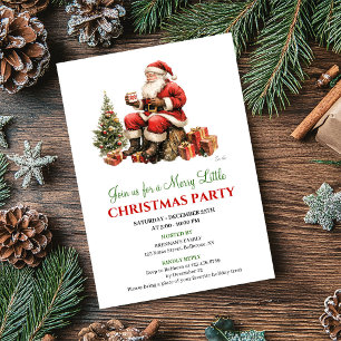 Chic Watercolor Christmas Scene Holiday Invitation