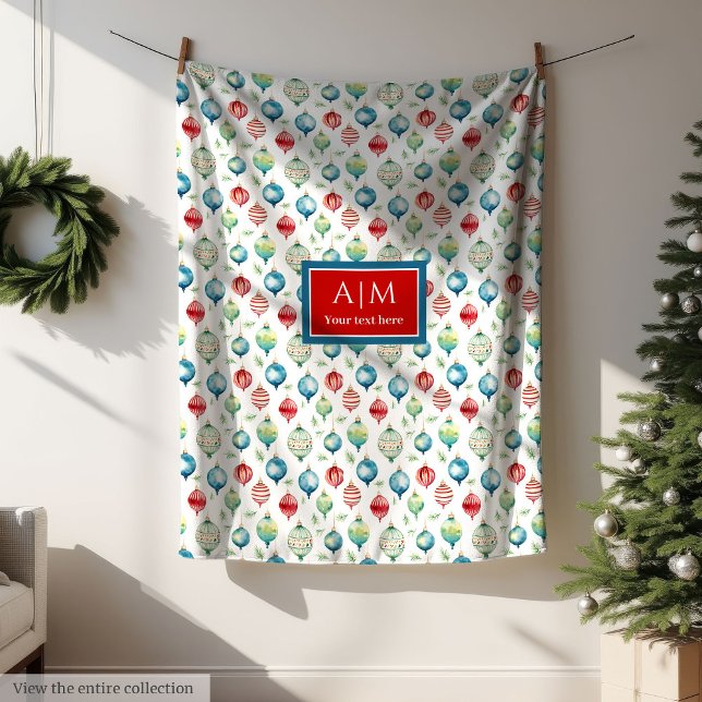 Chic watercolor custom name holiday blanket wrap (Chic watercolor custom name holiday blanket wrap)