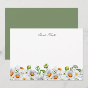 chic Watercolor Daisy floral summer Card
