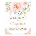 Chic Watercolor Floral Blush Pink Gold Baby Shower