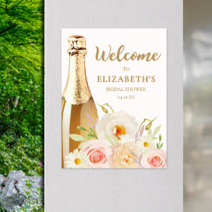 Chic Watercolor Floral Bridal Shower Welcome Poster