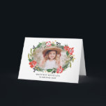 Chic Watercolor Floral Holiday Photo<br><div class="desc">Make a stunning statement this holiday season with this elegant and modern folded holiday card design featuring hand-painted watercolor florals and sprigs that showcases your photo. See our shop for more pieces in this design!</div>