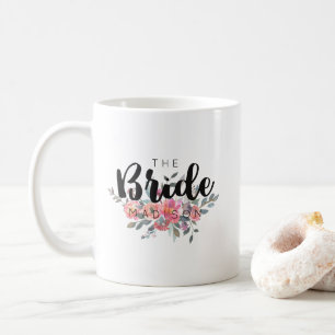 Chic Watercolor Floral Wedding Bride Coffee Mug
