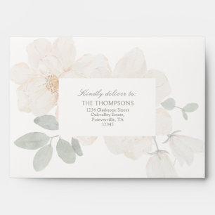 Chic Watercolor Floral Wedding Response Envelope