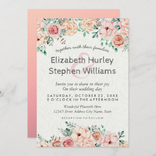 Chic Watercolor Floral Wedding Shower Invitation