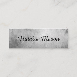 Chic Watercolor Grey with Monogram Mini Business Card