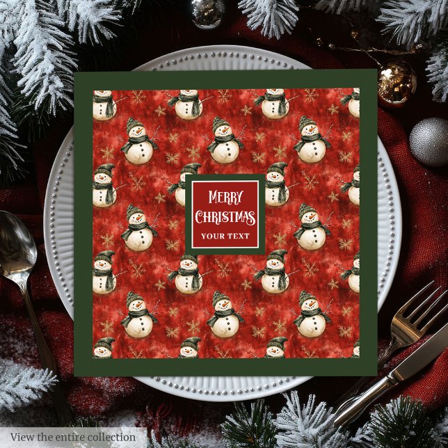 Chic Watercolor Merry Christmas Holiday Napkins (Chic Watercolor Merry Christmas Holiday Napkins)