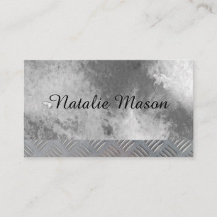Chic Watercolor   Metal Steel Trim Business Card