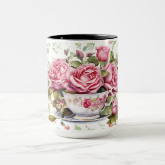 chic watercolor roses mug