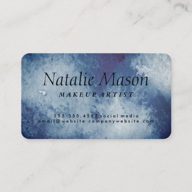 Chic Watercolor with Monogram Business Card (Front)