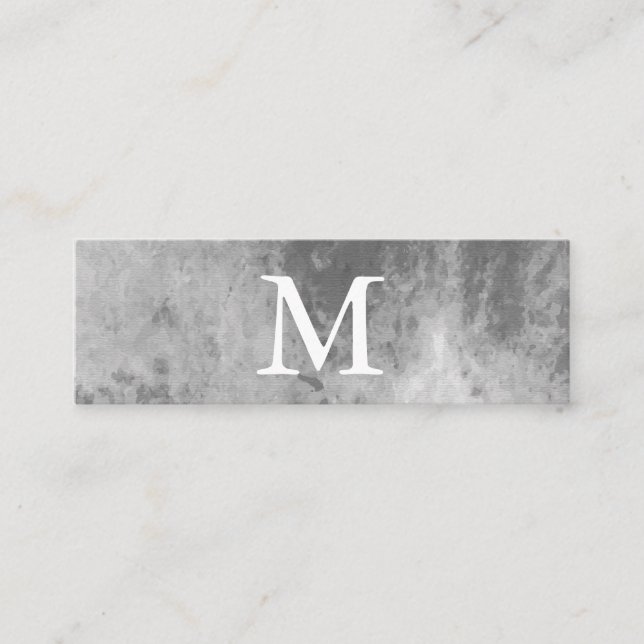 Chic Watercolor with Monogram Mini Business Card (Front)