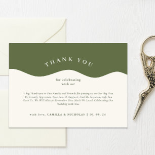 Chic Wavy Pattern Wedding Thank You Card