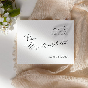 Chic We Eloped Now Let's Celebrate Photo Elopement Invitation