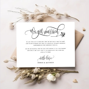 Chic We Got Married Wedding / Elope Announcement