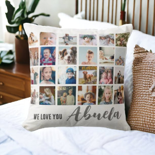 Chic we love you abuela photo Throw Pillow