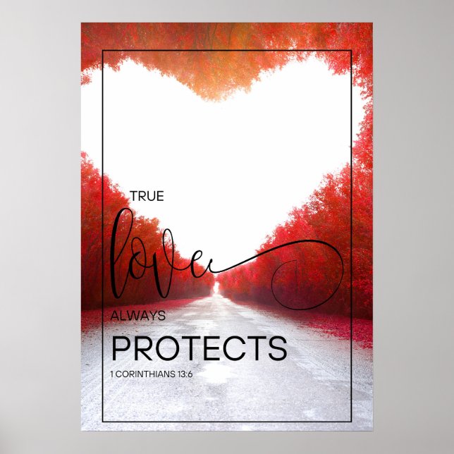 Chic Wedding Aisle Sign - 1 Corinthians 13:6 (Front)