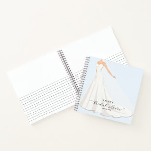 Chic Wedding Dress Bridal Shower Blue Guest Book