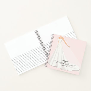 Chic Wedding Dress Bridal Shower Pink Guest Book