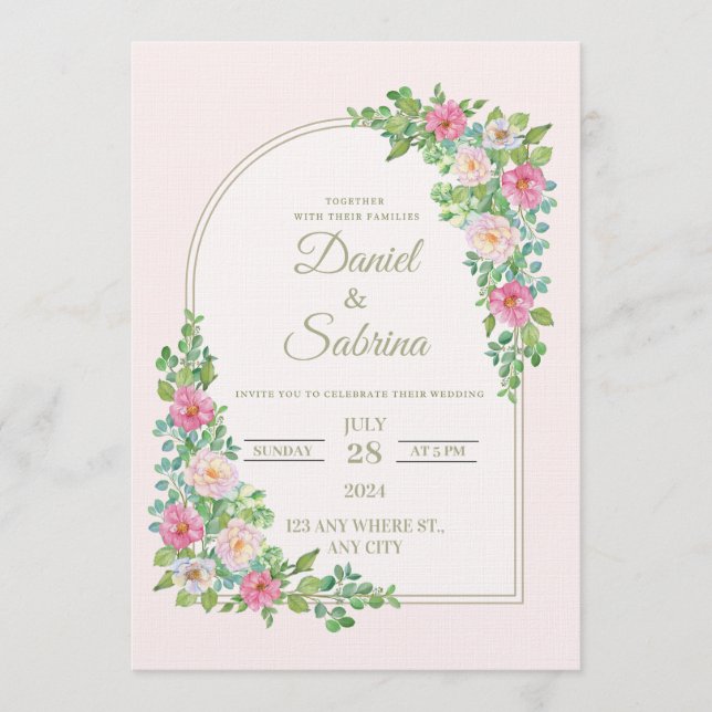 Chic Wedding Invitation | Modern Elegant Ceremony  (Front)