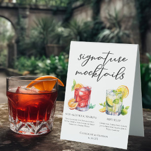 Chic Wedding Mocktails Negroni Mint Julep Menu