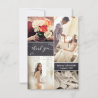 Chic Wedding Photo collage Thank You
