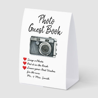 Chic Wedding Photo Guest Book Reception Guestbook 