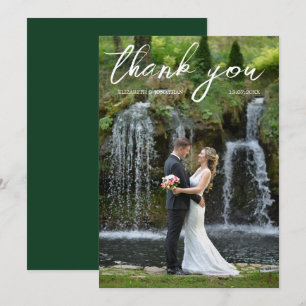 Chic Wedding Photo Thank You Card