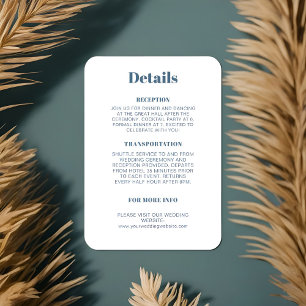 Chic Wedding Reception Details Enclosure Card