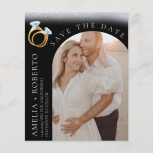 Chic Wedding Ring Save the Date Photo Card Flyer