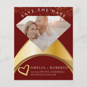 Chic Wedding Ring Save The Date Photo Card Flyer