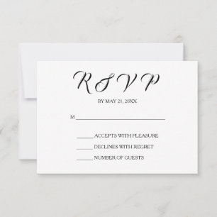 Chic Wedding RSVP Card   Dusty Blue and White