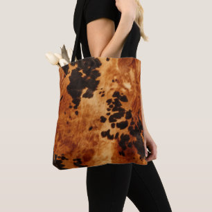 Chic Western Brown Cowhide Tote Bag