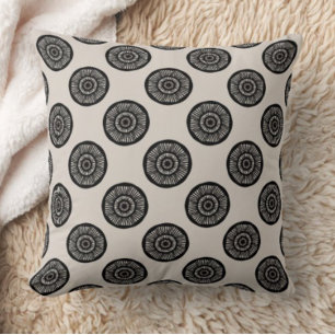 Chic Wheel Pattern Mocha Brown  Cushion