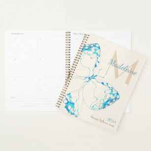 Chic Whimsical Elegant Butterfly Monogram Quote Planner