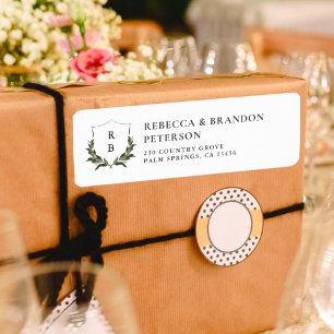 Chic Whimsical Vintage Floral wedding adress Return Address Label